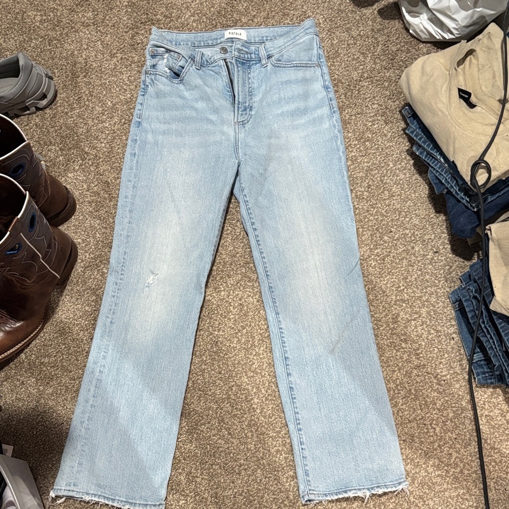 Pistola Light Blue Straight Leg Jeans